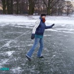 skating on the frozen lake